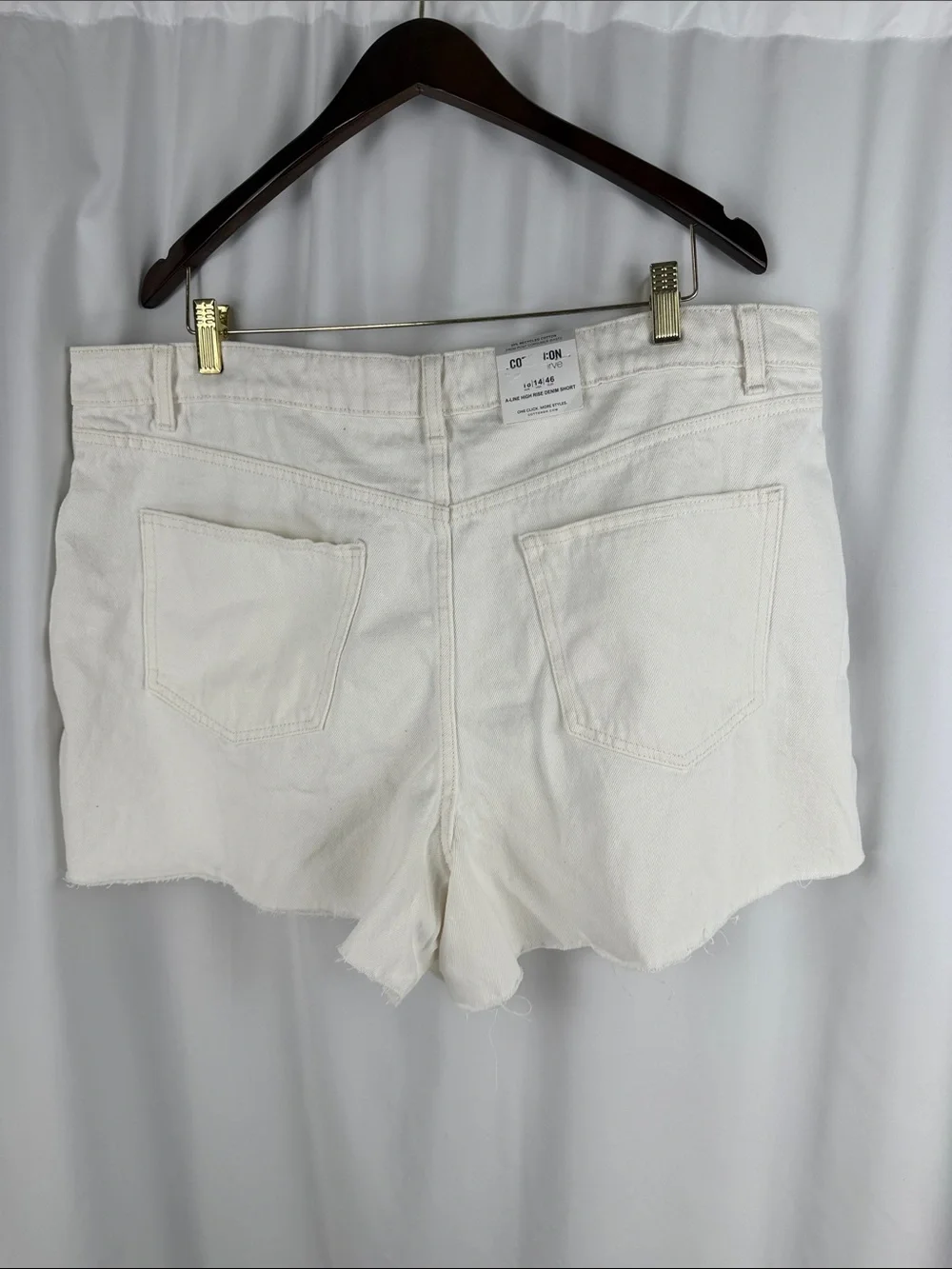 Cotton On Raw Hem Off-White Denim Shorts